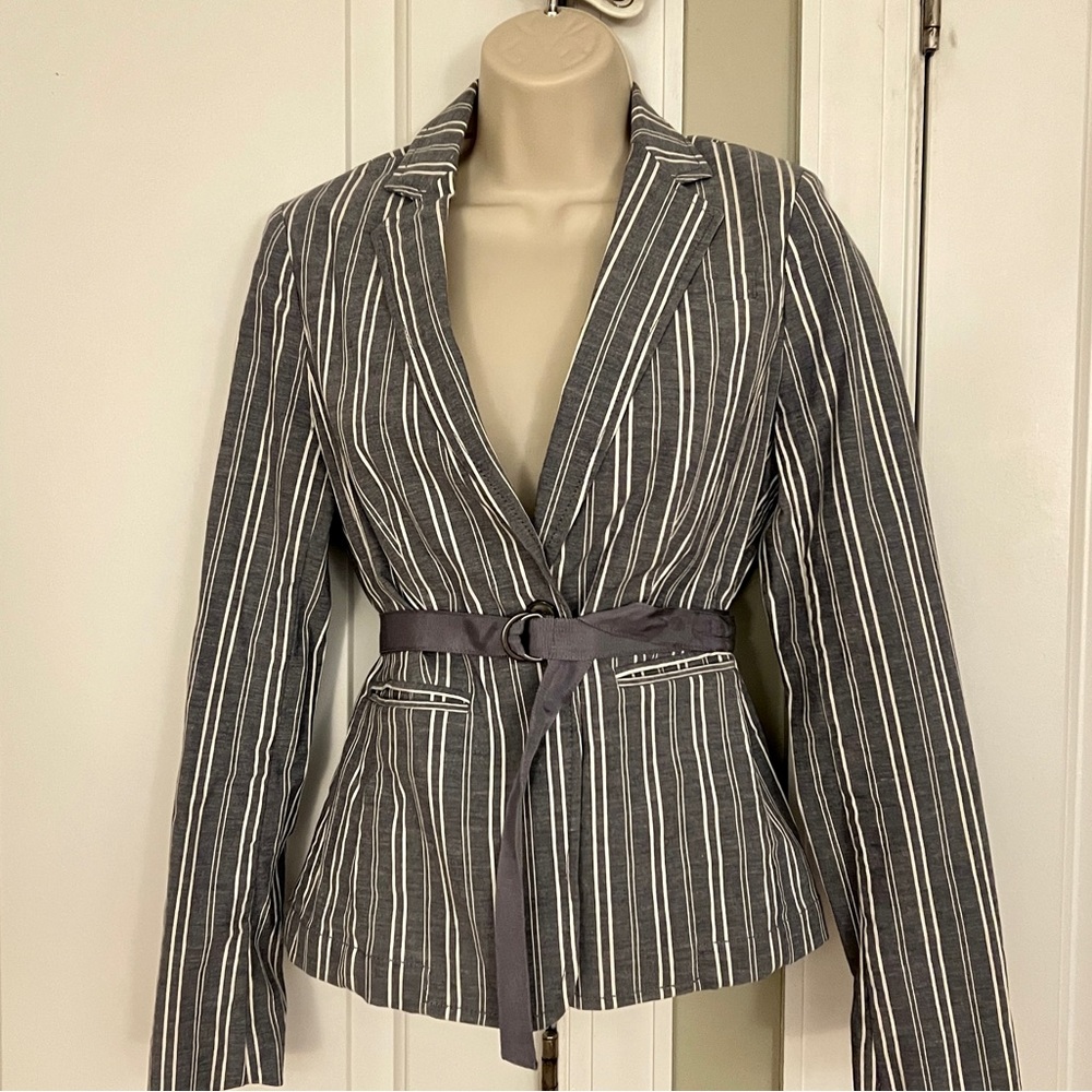 Banana Republic Striped Chambray Blazer Size 0
